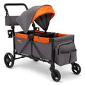 Jeep Sport All-Terrain Stroller Wagon by Delta Children - Includes Canopy, Parent Organizer, Adjustable Handlebar, Snack Tray & Cup Holders, Grey/Olive Green