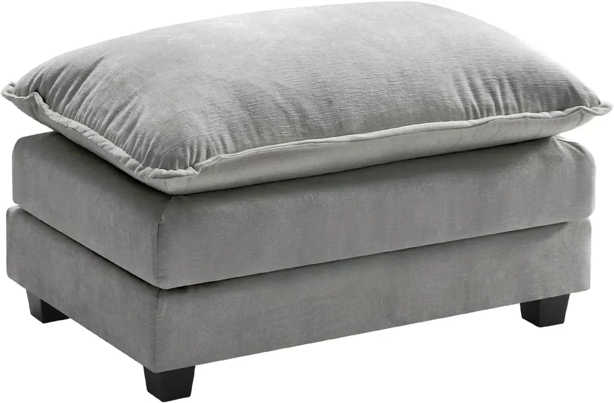 111.4 Inch L Shaped Modern Sofa Modular Cloud Sofa with Ottoman 4 Seater Chenille Deep Seat Sofa