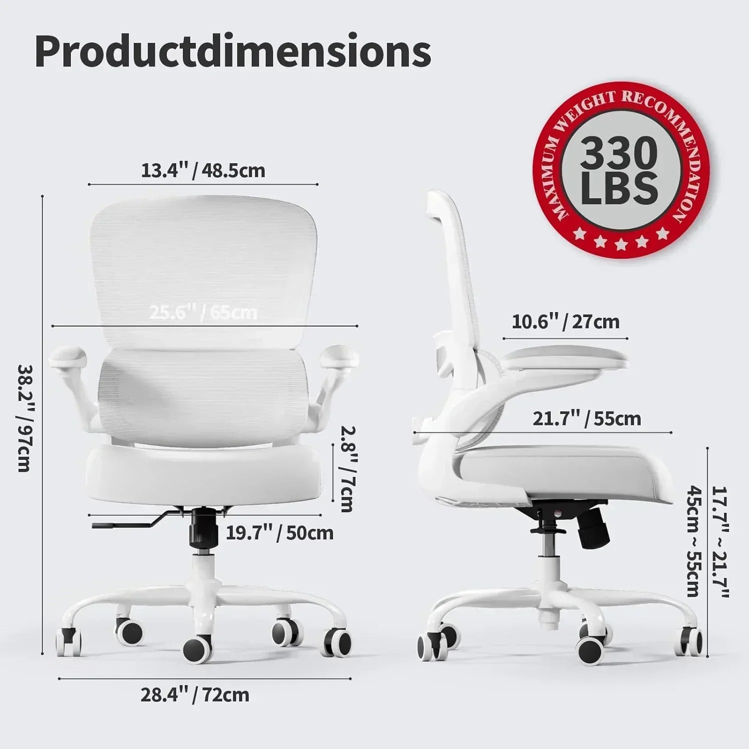 TRALT Office Chair Ergonomic Desk Chair 330 lbs Home Mesh Gaming Chair with Wheels
