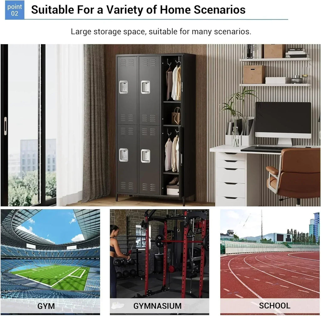 GAOMON Locker for Employees 6 Doors Locker Cabinet with Hooks Storage Locker
