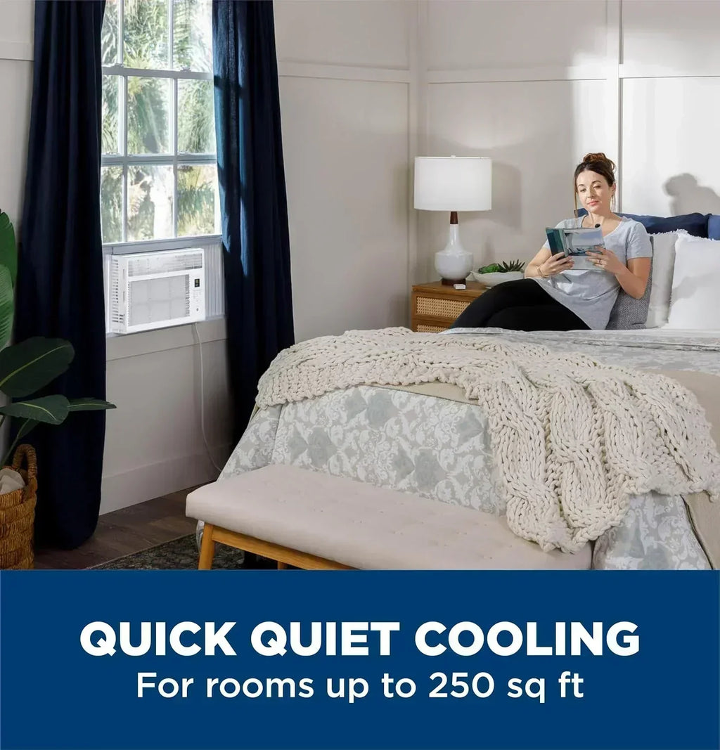GE Window Air Conditioner Unit 5,000 BTU for Small Rooms up to 150 sq ft Manual Adjustable Fan