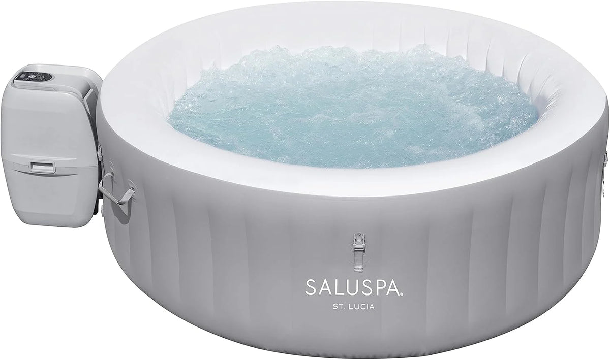Bestway SaluSpa Miami EnergySense AirJet Inflatable Hot Tub Spa (71 x 26) | Portable Hot Tub with 2 Covers (1 Energy-Efficient Thermal Cover and 1 Standard Cover) | Fits Up to 2-4 Persons | Black
