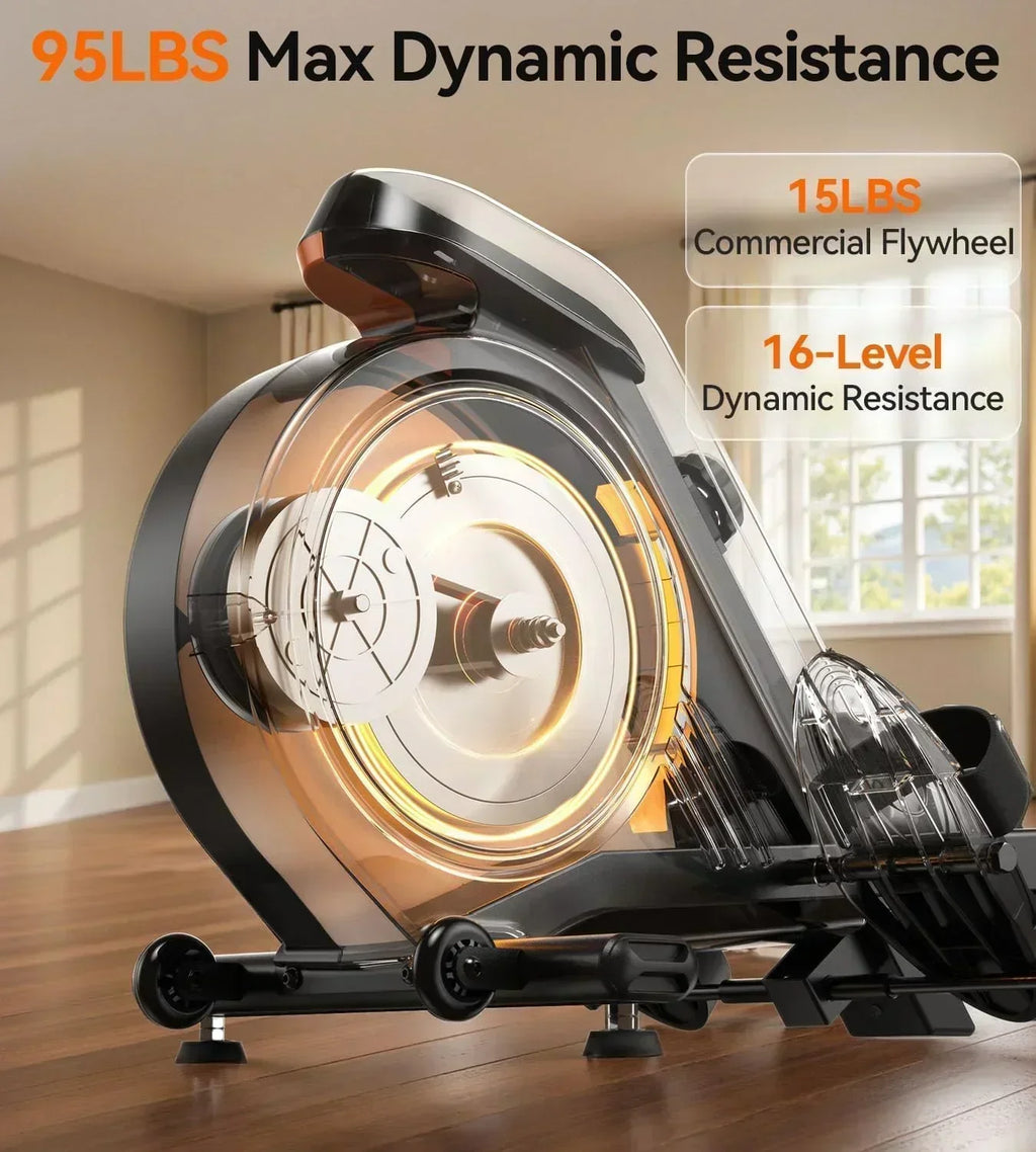 YOSUDA Home Magnet/Water Resistance Rowing Machine Support Bluetooth and Applications