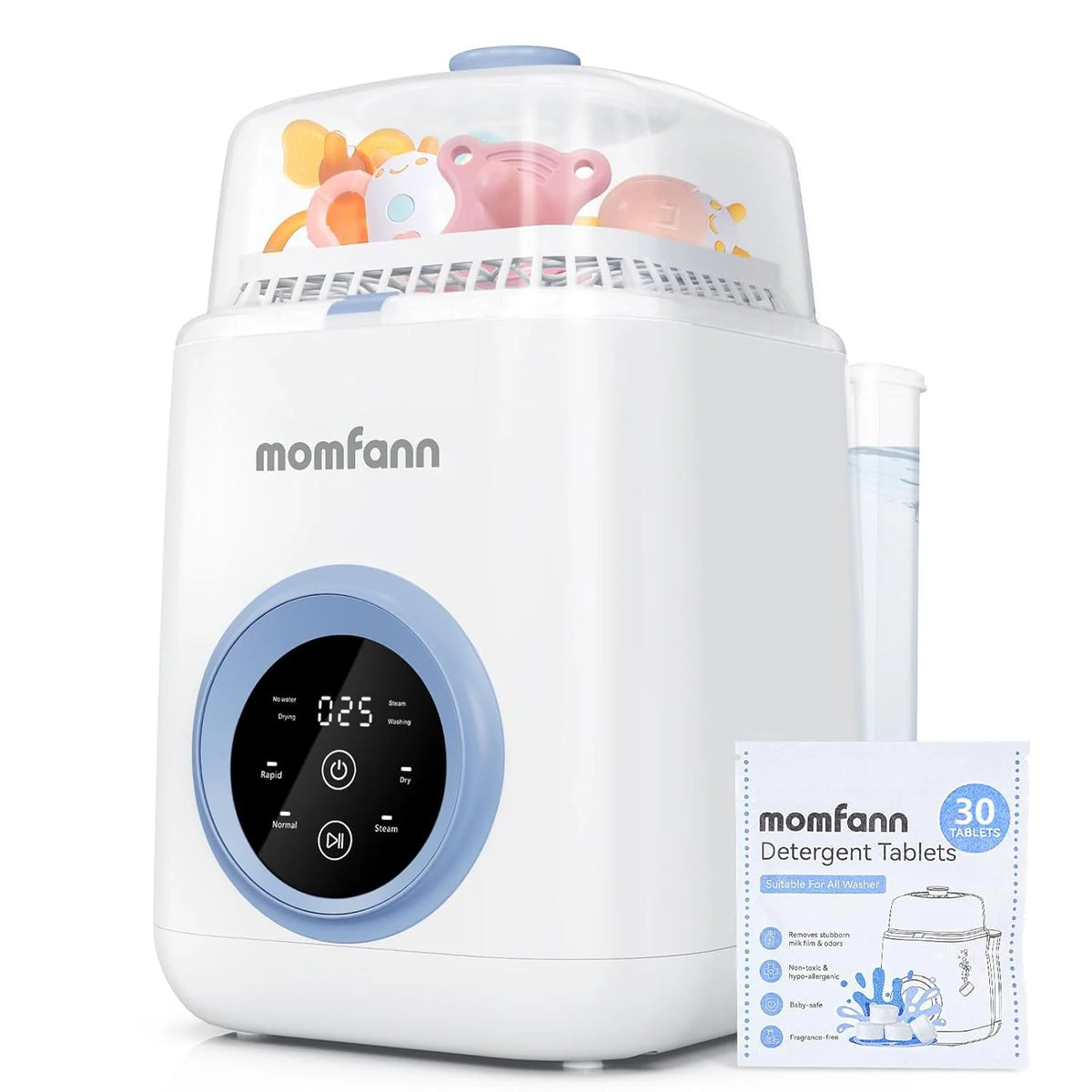 Baby Bottle Washer-19 Min Rapid Wash, Sterilizer and Dryer, All-in-One Cleaner, Bottles, Pump Parts & Baby Essentials