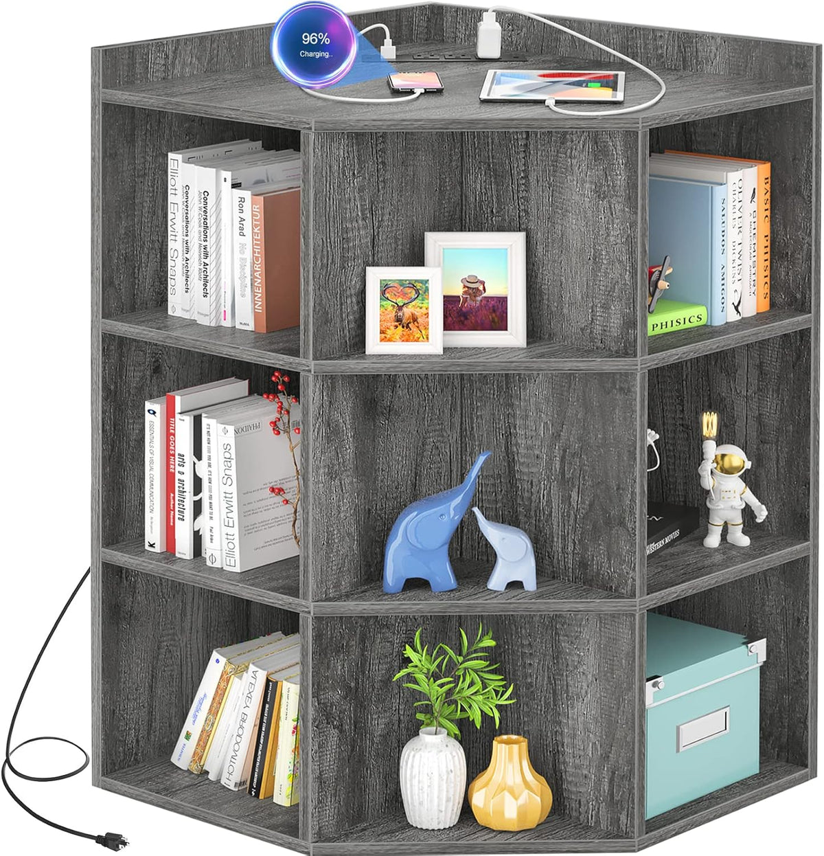 Aheaplus Corner Cabinet Corners Cube Toy Storage for Small Space