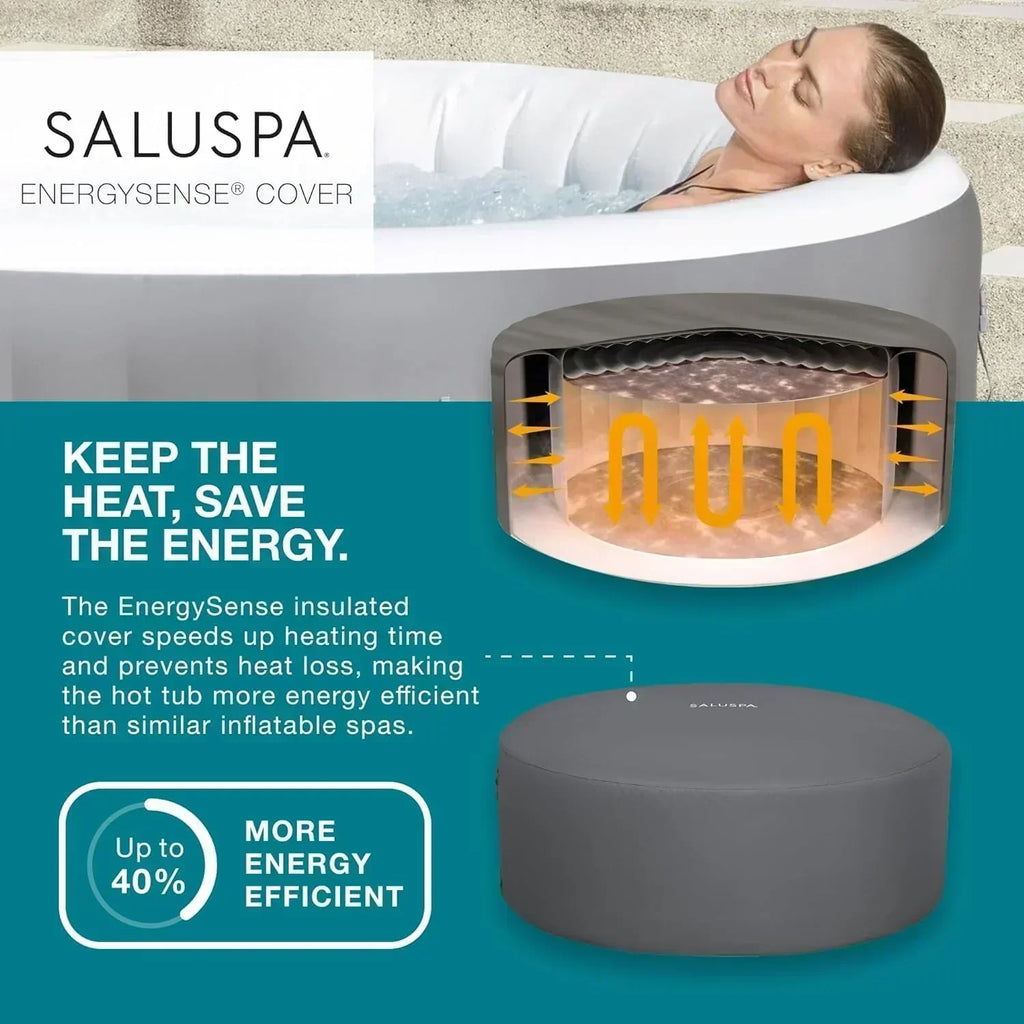 Bestway Palm Springs 4 to 6 Person EnergySense Smart AirJet Plus Inflatable Hot Tub Outdoor Spa