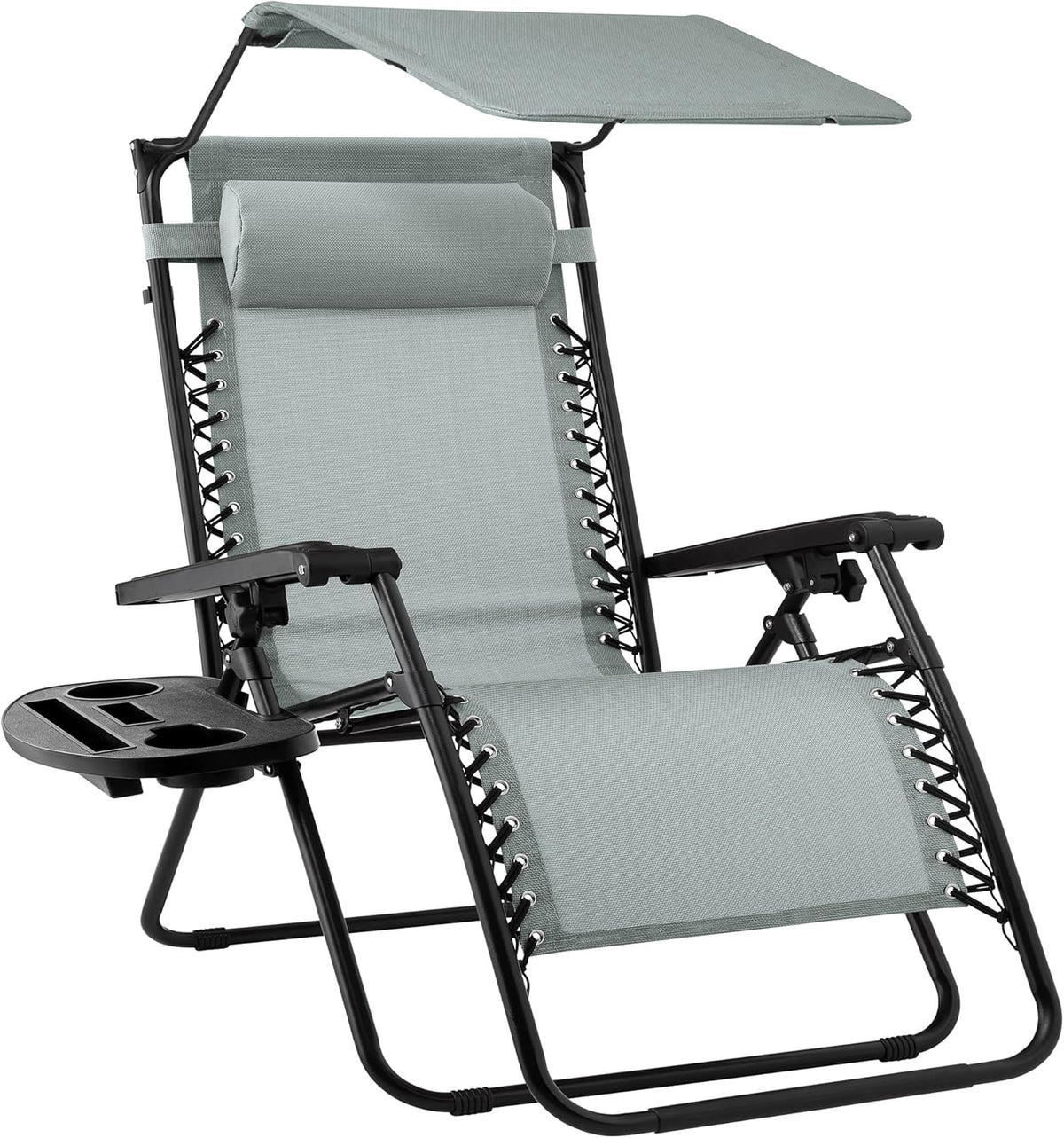 Best Choice Products Folding Zero Gravity Recliner Patio Lounge Chair Adjustable Canopy Shade